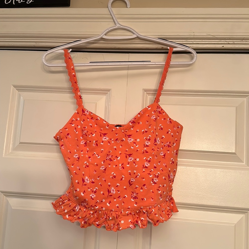 Coral tank crop top